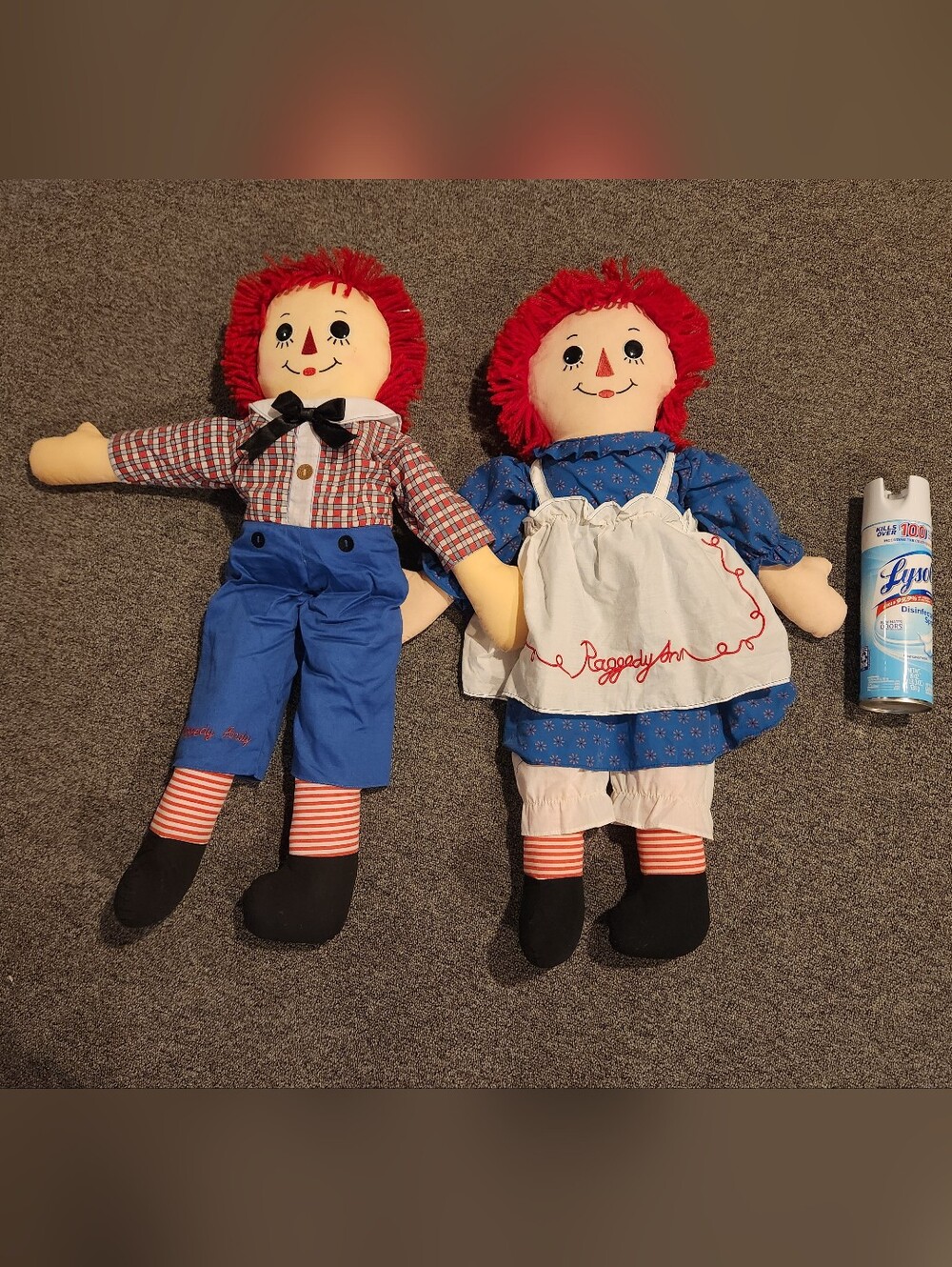 Vintage Large Raggedy Ann And Andy Dolls